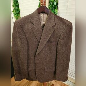 BERNHARD ALTMANN COUTURE Men 38S Suit Jacket Brown Black LAMBSWOOL CASHMERE